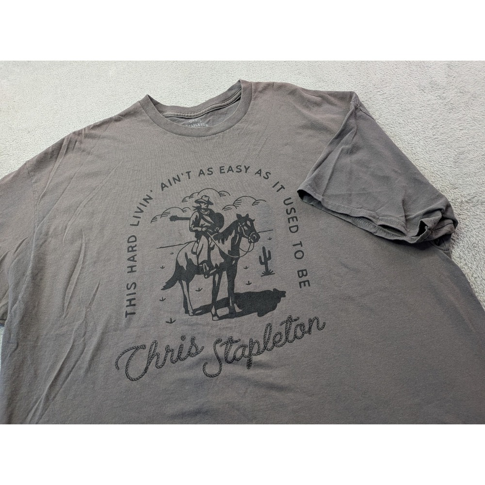 Chris Stapleton Mens 2XL Graphic T Shirt Country Music Concert Tour Tee Gray